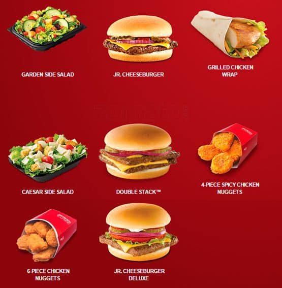 Menu at Wendy's fast food, San Diego, Convoy St