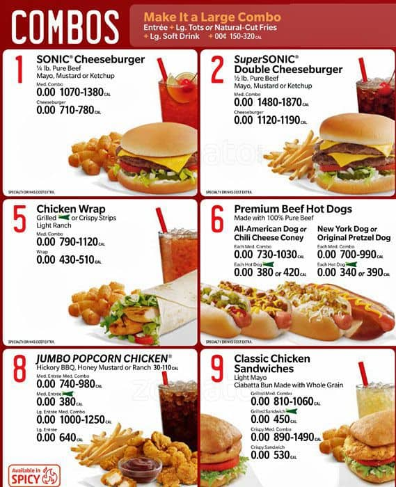 Sonic Printable Menu