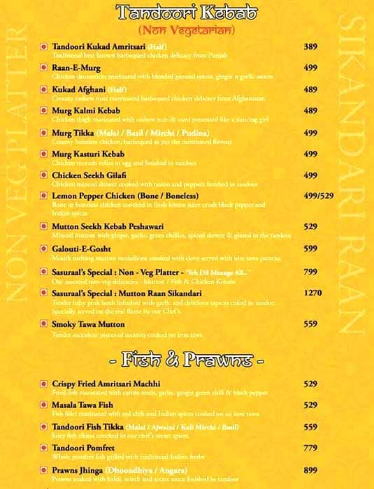 Sasuraal menu