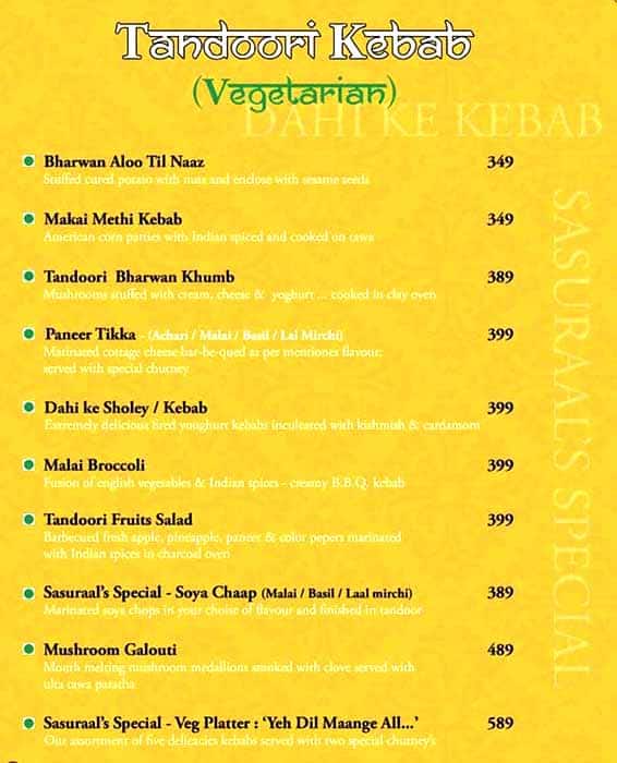 Sasuraal menu