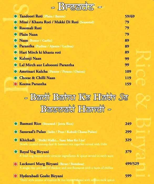 Sasuraal menu