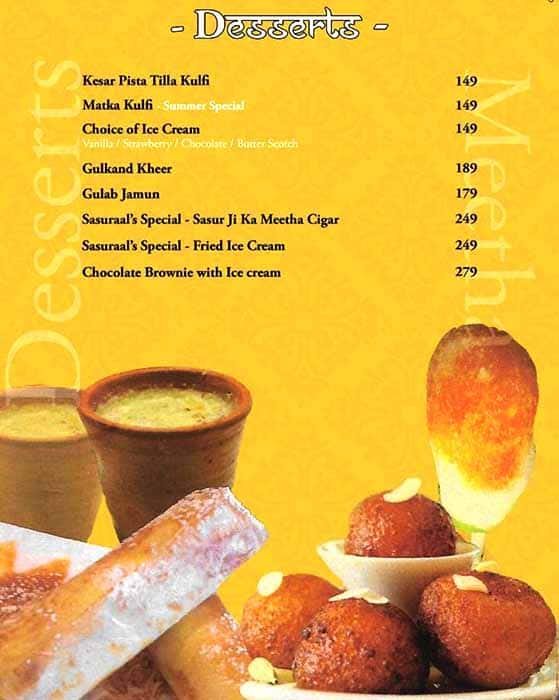 Sasuraal menu