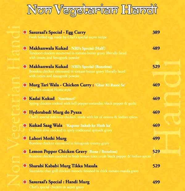 Sasuraal menu