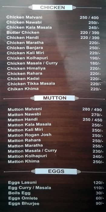 Hotel Masala Mantra menu