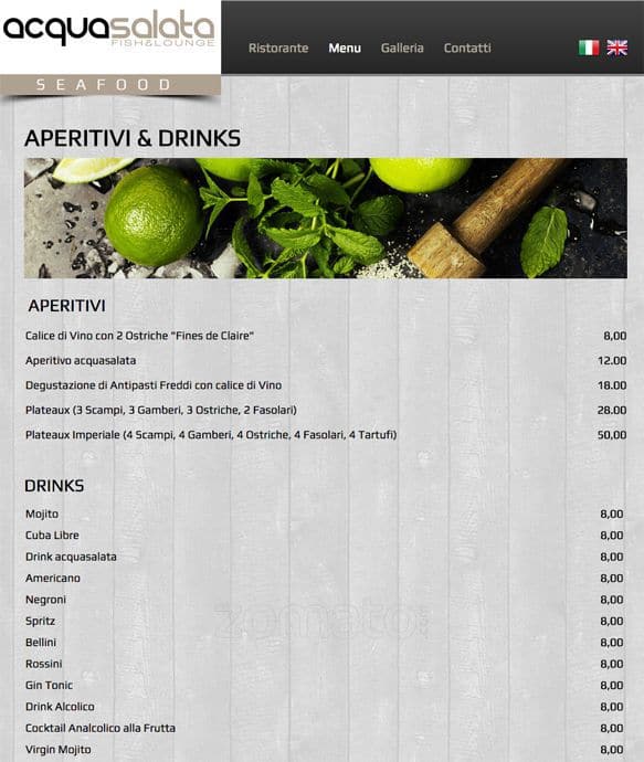 Menu di Acqua Salata 