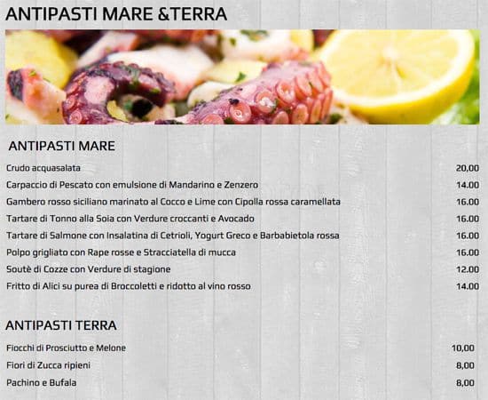 Menu di Acqua Salata 