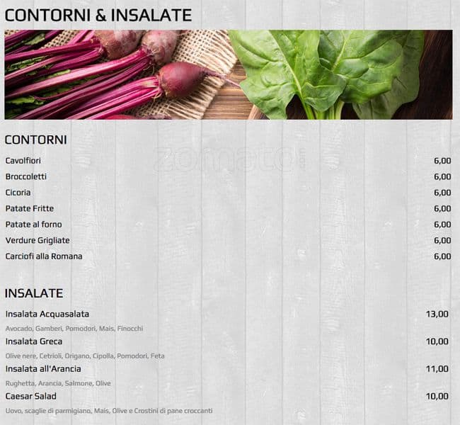 Menu di Acqua Salata 