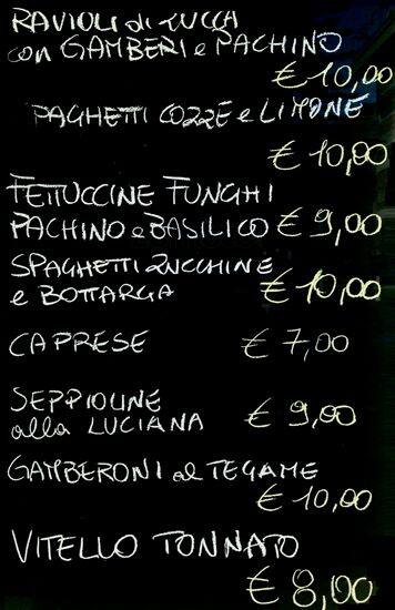 Menu di Osteria Pizzeria 
