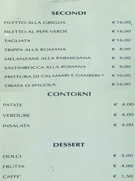 Menu di Osteria Pizzeria 