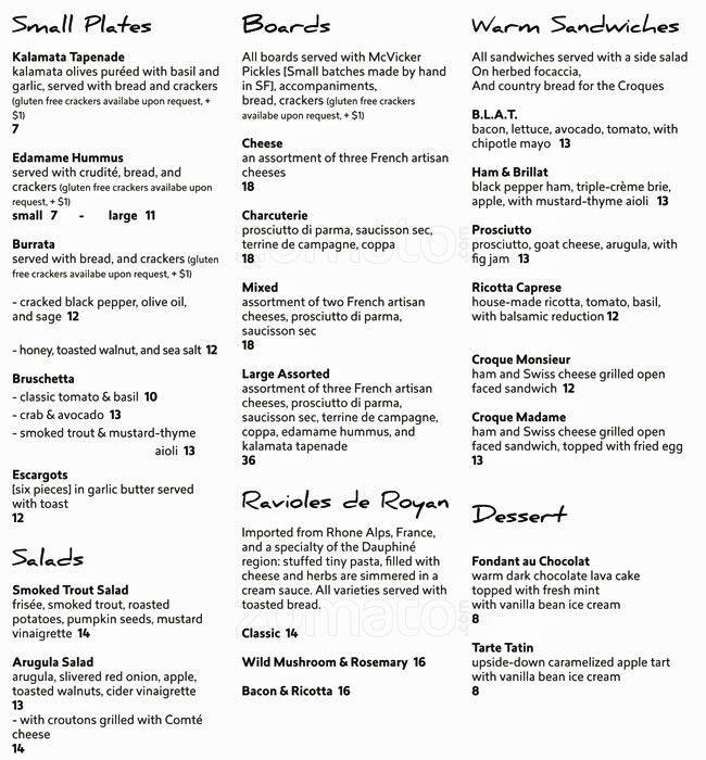 Menu at Blush! Wine Bar, San Francisco, 476 Castro St