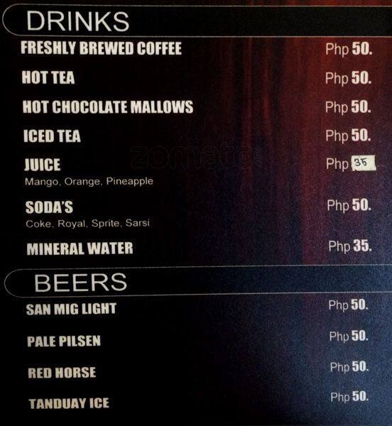 Menu at OYO 103 Artina Suites Hotel restaurant, Makati