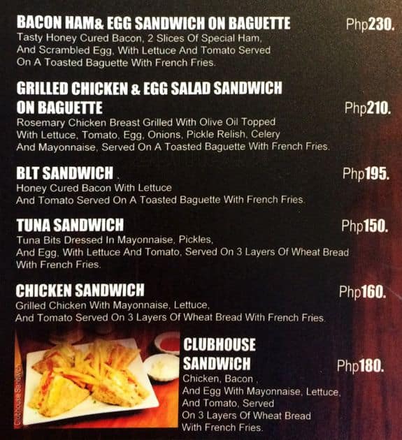 Menu at OYO 103 Artina Suites Hotel restaurant, Makati