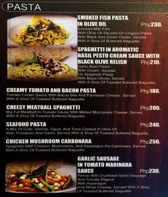 Menu at OYO 103 Artina Suites Hotel restaurant, Makati