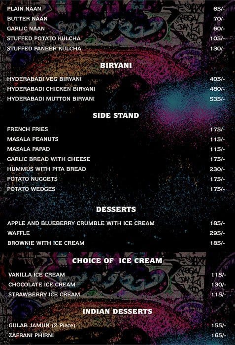 Purple Frog Menu, Menu for Purple Frog, Sector 26, Chandigarh