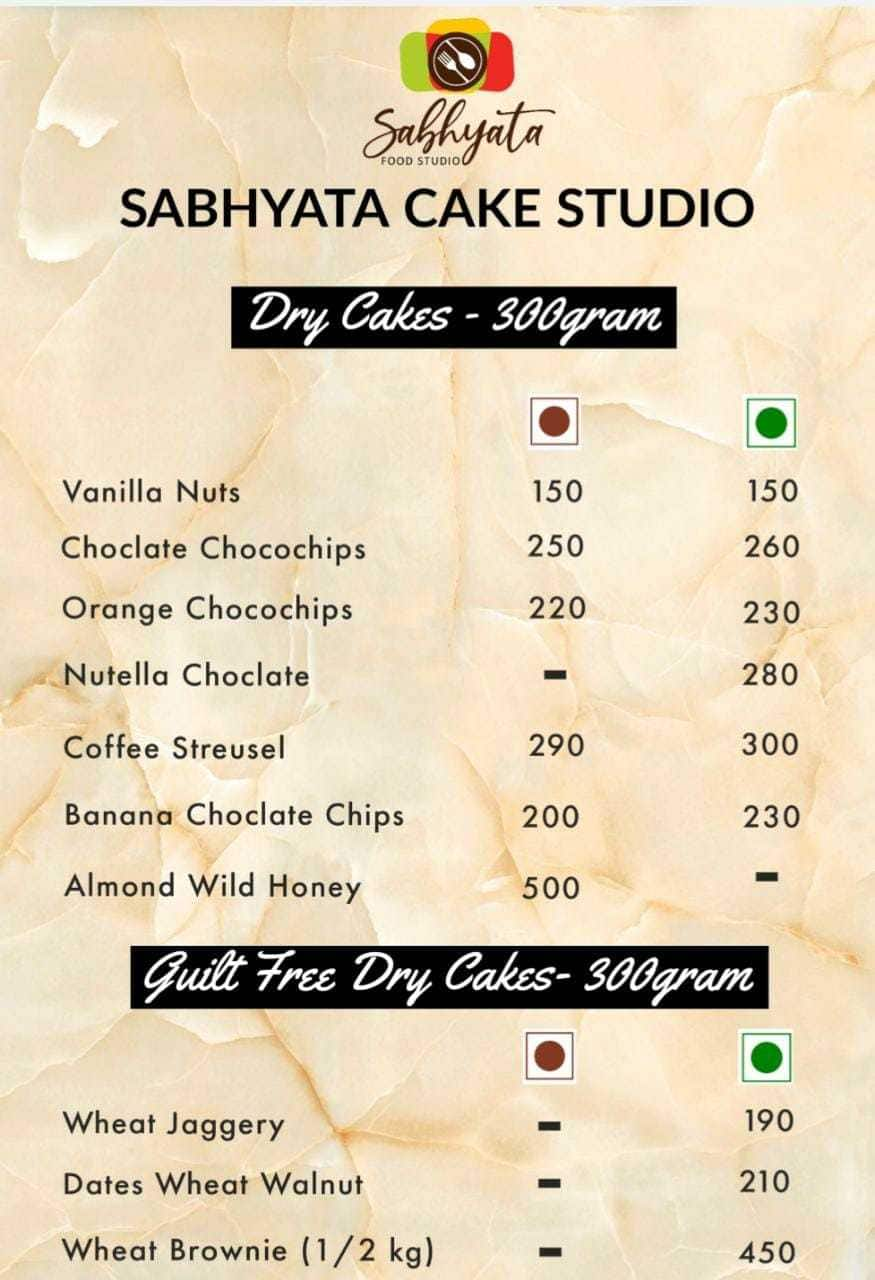 Menu of 90 Degrees - The Cake Studio, Kasarvadavli, Thane West, Thane