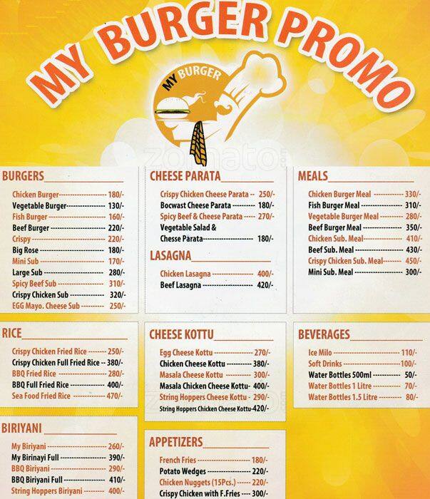 Royal Host menu