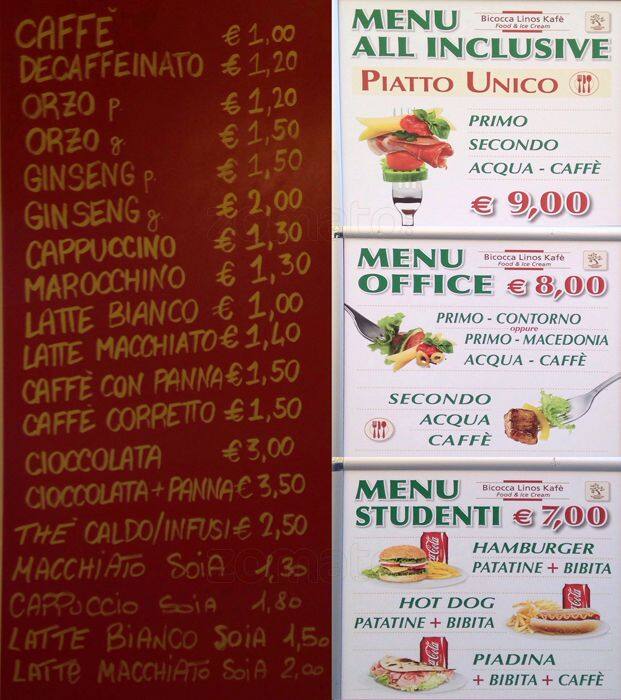 Menu di Lino's Coffee 