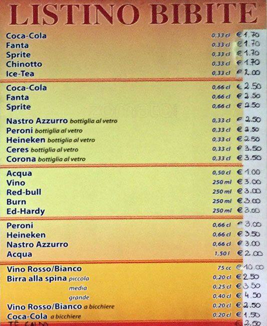 Menu di Pizza Rustica 