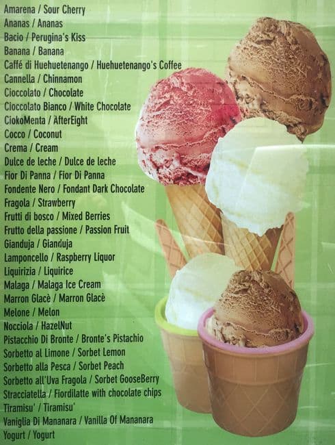 Menu di Gelateria Paradice 