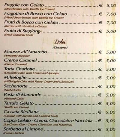 Menu di Orazio nuova gestione 