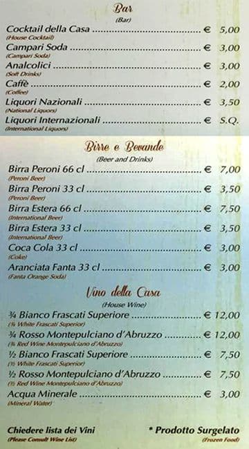 Menu di Orazio nuova gestione 
