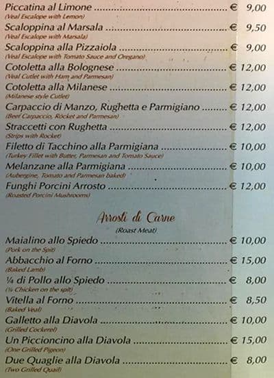 Menu di Orazio nuova gestione 