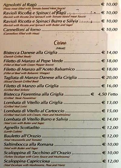 Menu di Orazio nuova gestione 