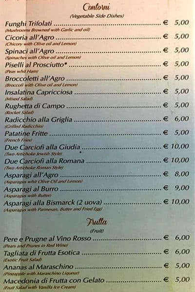 Menu di Orazio nuova gestione 