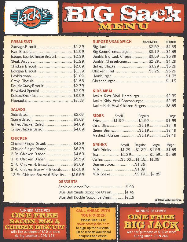Jack s Menu Menu For Jack s Pell City Birmingham Urbanspoon Zomato