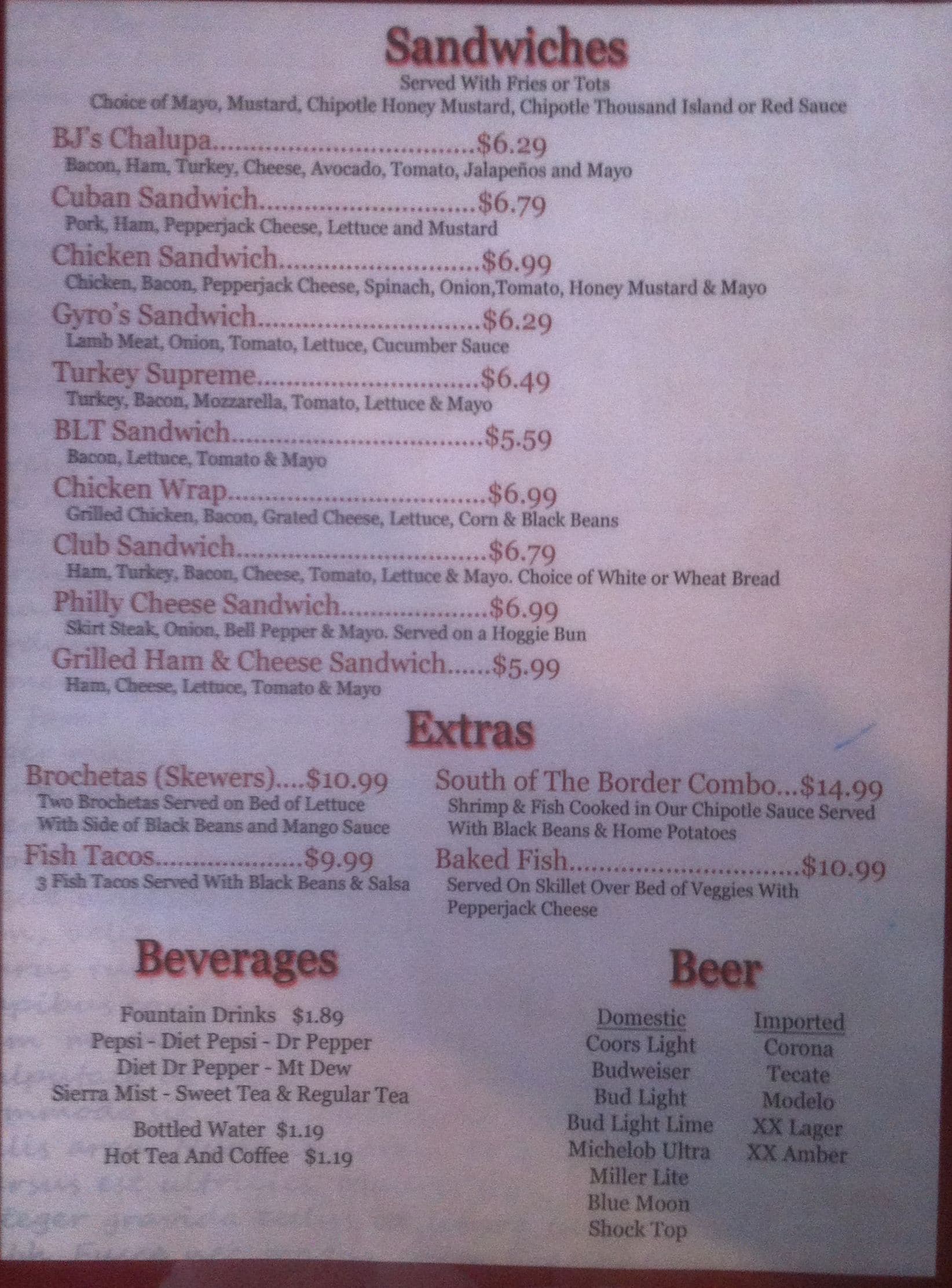 Bj S Pizza Menu Menu For Bj S Pizza Chickasha Chickasha