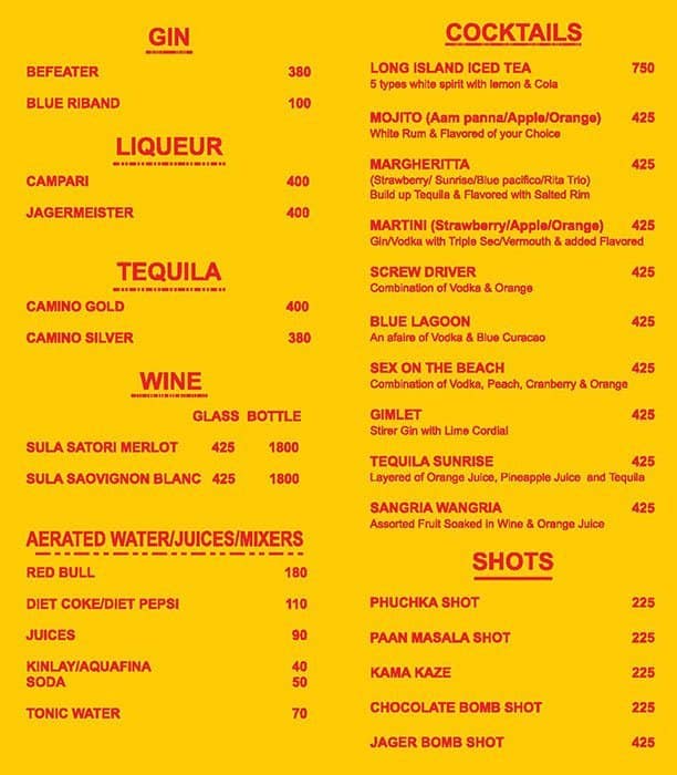 Lake Lite Restaurants - Best Bar in Sector 5, Kolkata menu