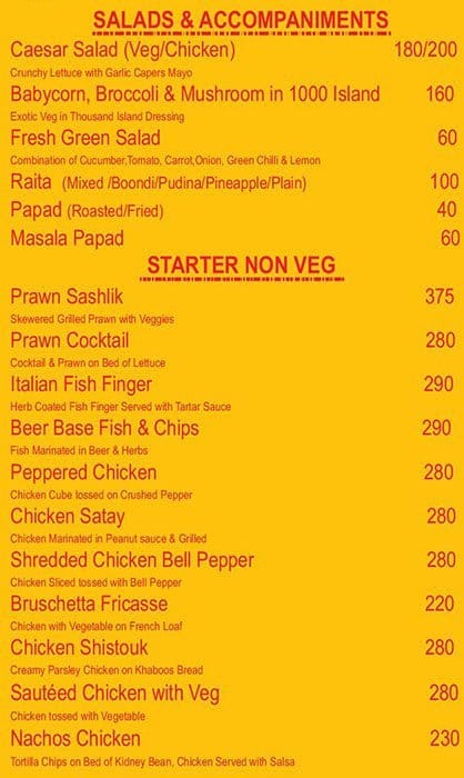 Lake Lite Restaurants - Best Bar in Sector 5, Kolkata menu