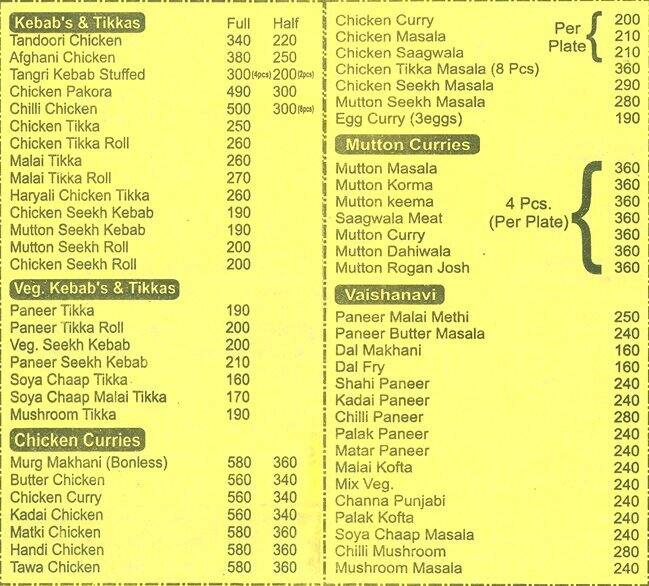 Kebab & Curries Menu, Menu for Kebab & Curries, Vikaspuri, New Delhi