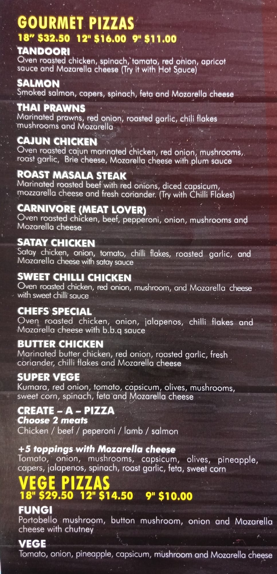 Menu Of Pizza Express Mt Roskill Auckland