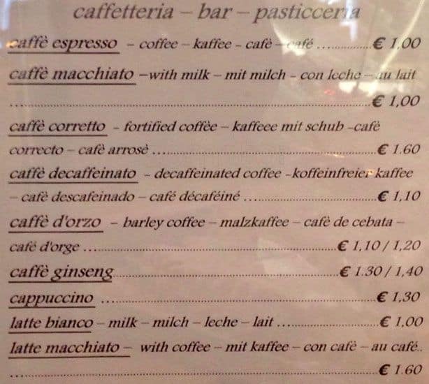 Menu di Cavalieri 