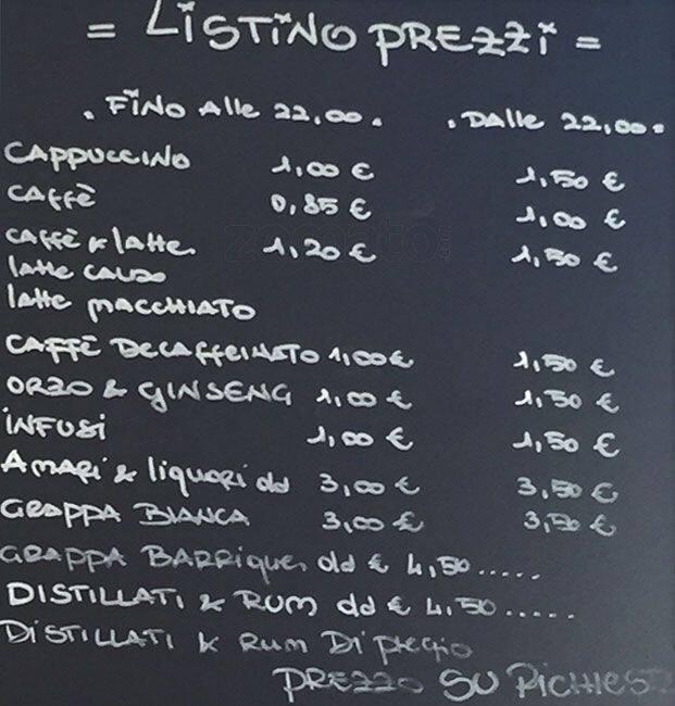Menu di Caffè&spiriti 