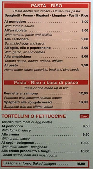 Menu di Ristorante Pizzeria Bibo Bar 