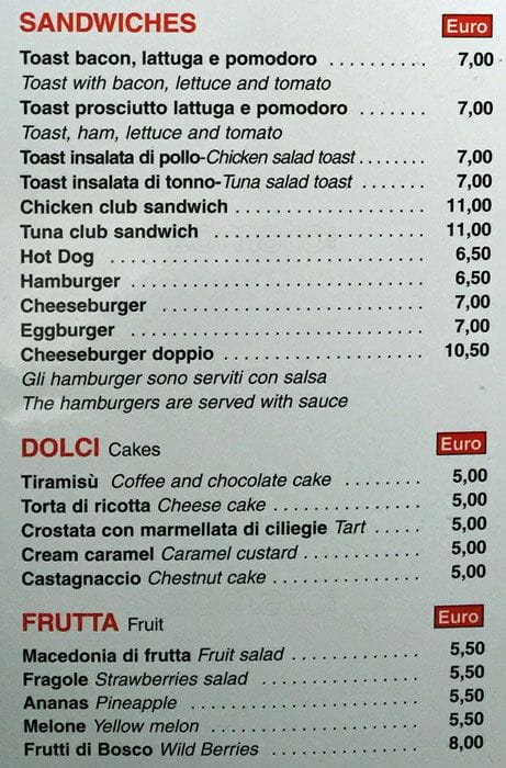 Menu di Ristorante Pizzeria Bibo Bar 