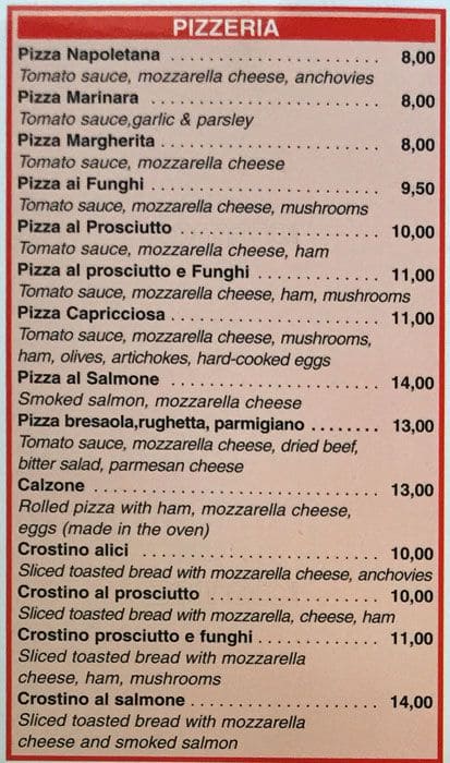 Menu di Ristorante Pizzeria Bibo Bar 