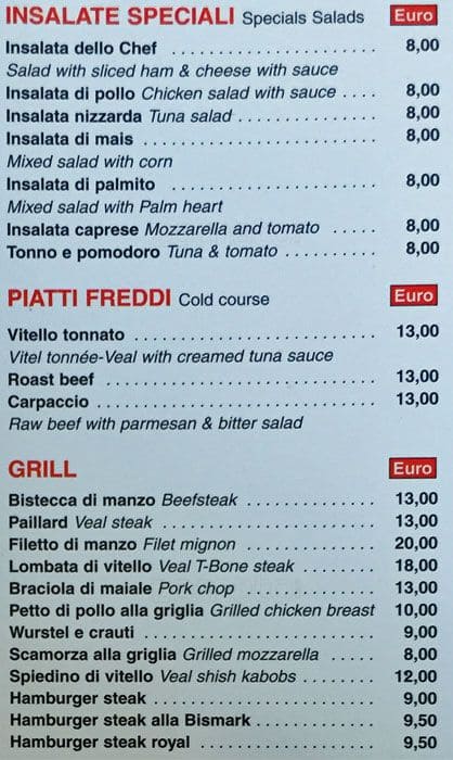 Menu di Ristorante Pizzeria Bibo Bar 