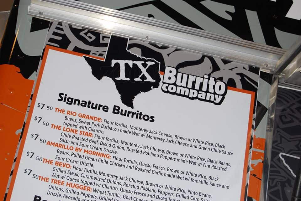 Texas Burrito Company Menu, Menu for Texas Burrito Company, Oak Lawn