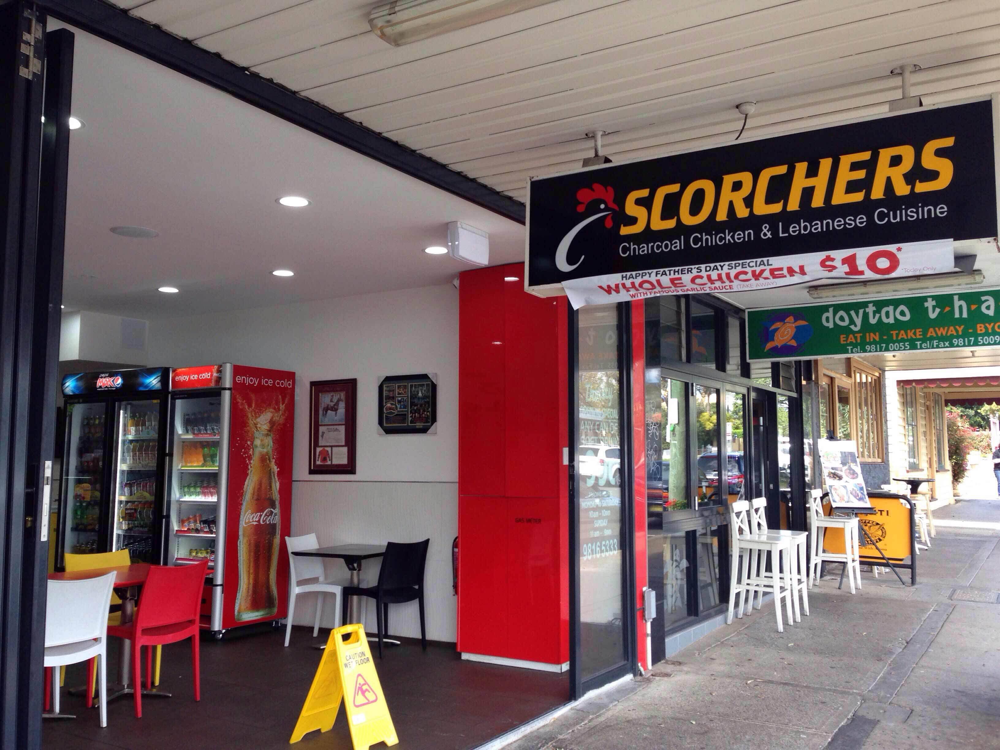 Scorchers Menu, Menu For Scorchers, Hunters Hill, Sydney