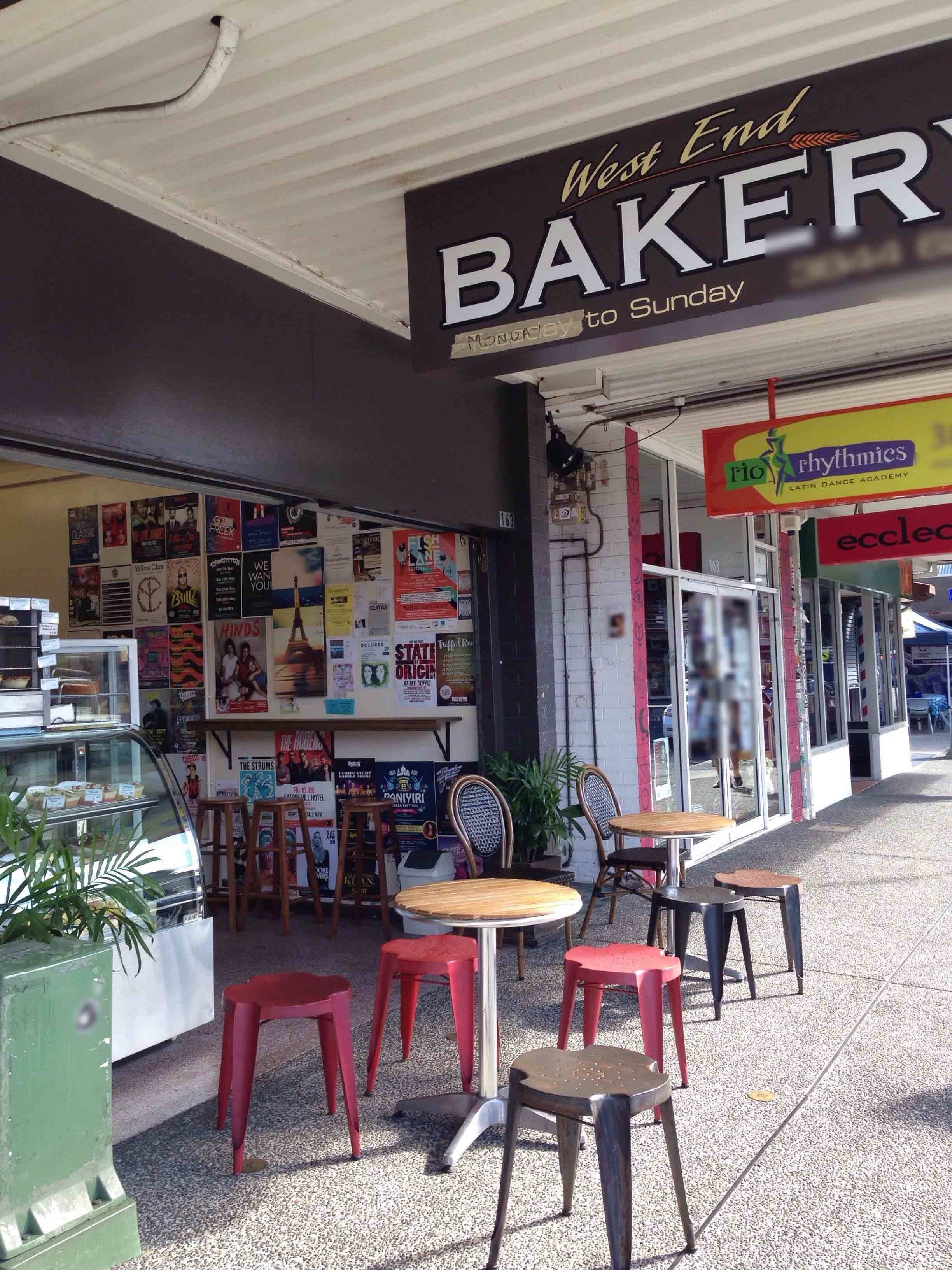 Menu of West End Bakery, West End, Brisbane