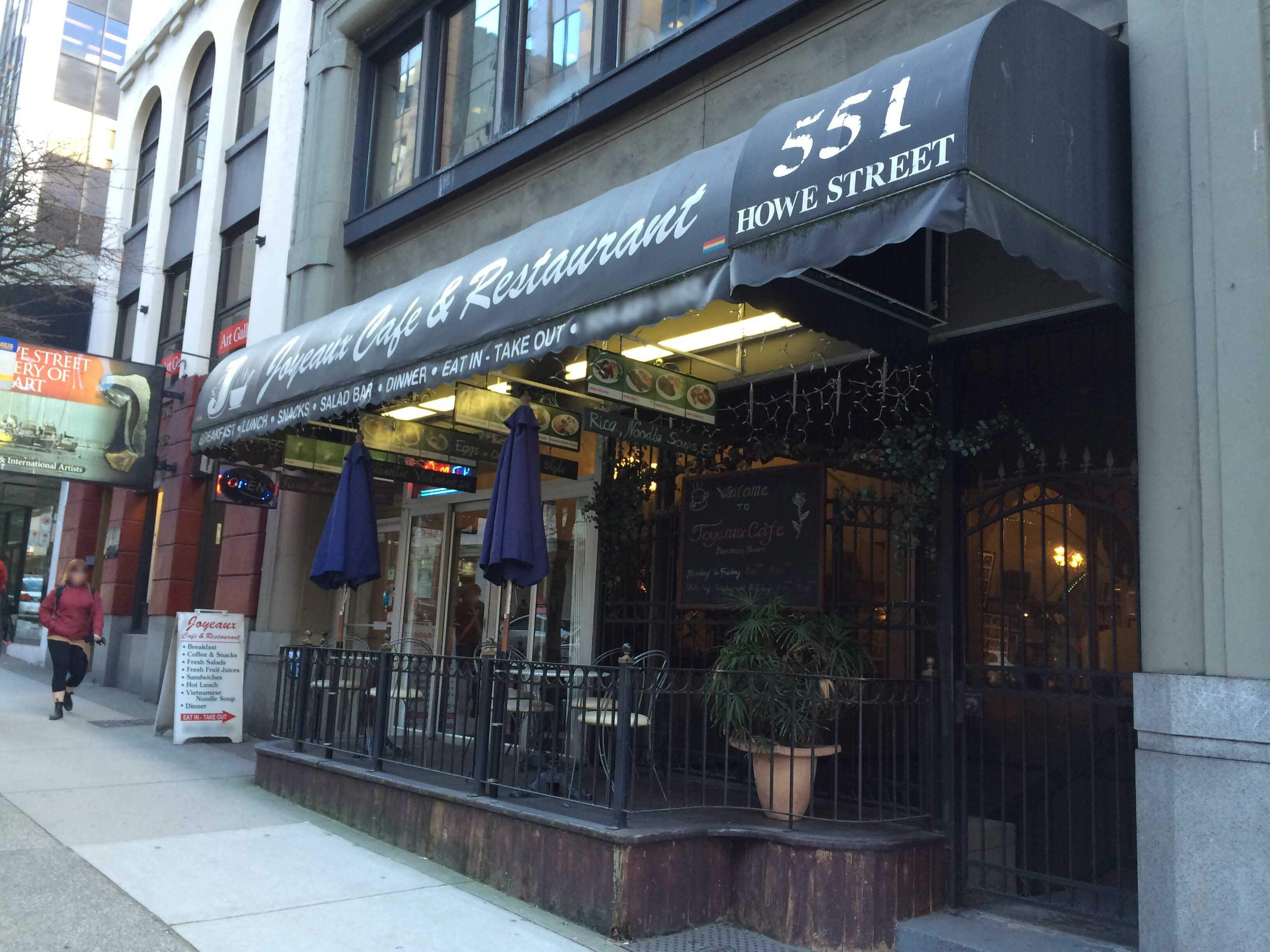 Menu of Joyeaux Cafe & Restaurant, Downtown, Vancouver