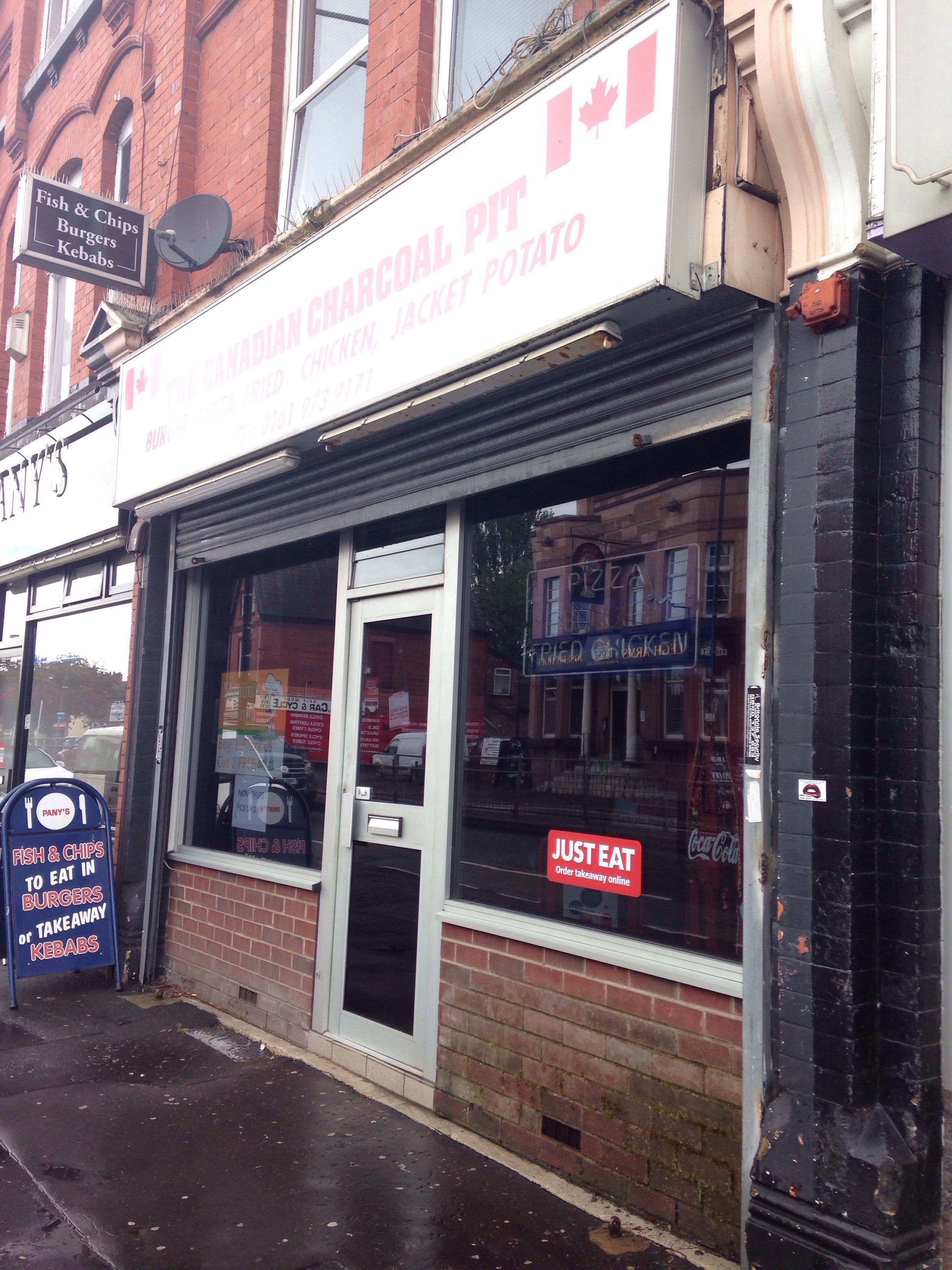 Menu of The Canadian Charcoal Pit, Sale, Manchester