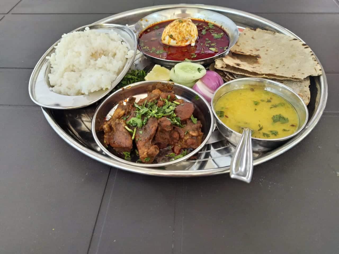 mutton bhakri thali