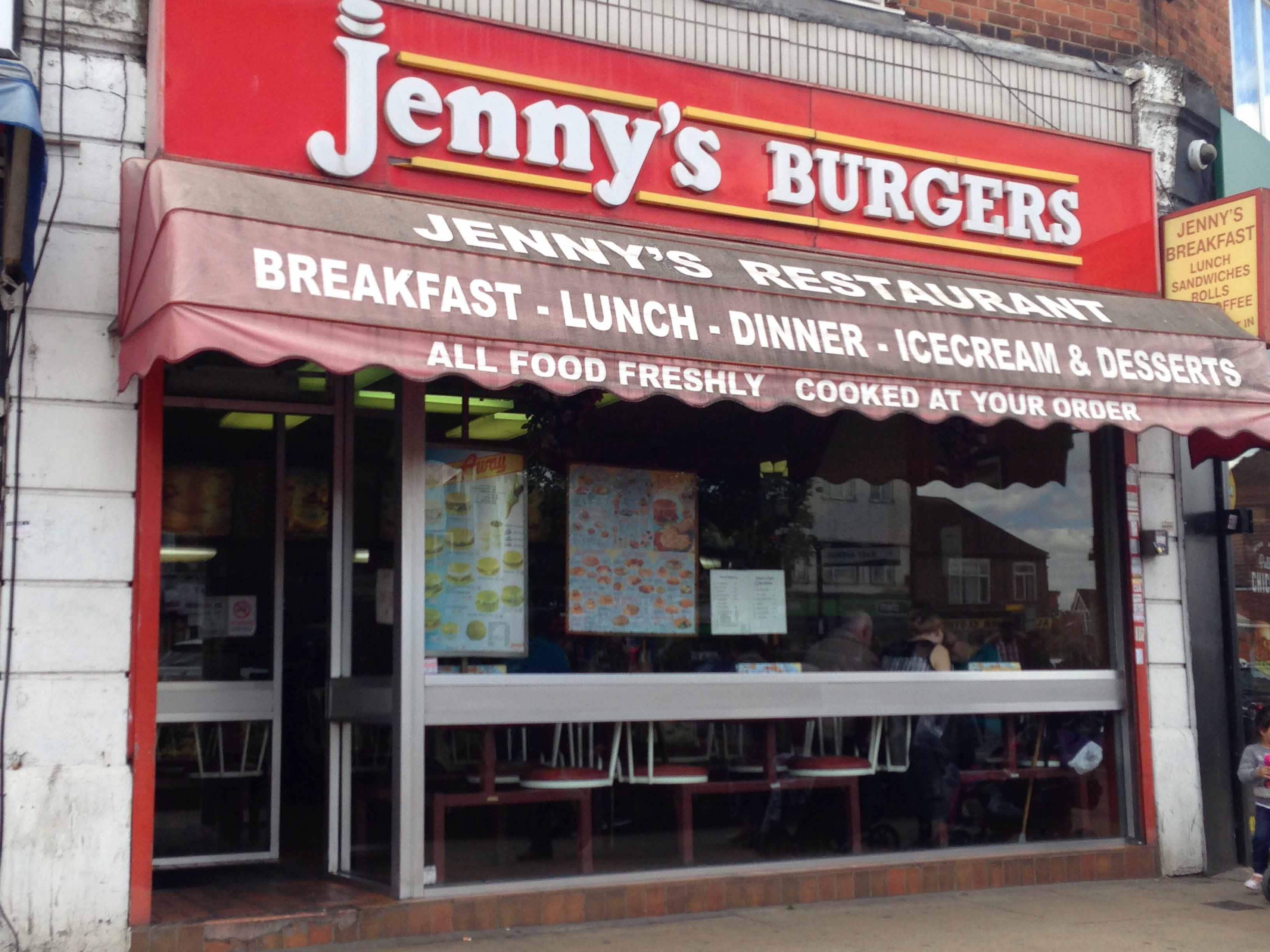 Menu of Jenny's Burger, Hayes, London