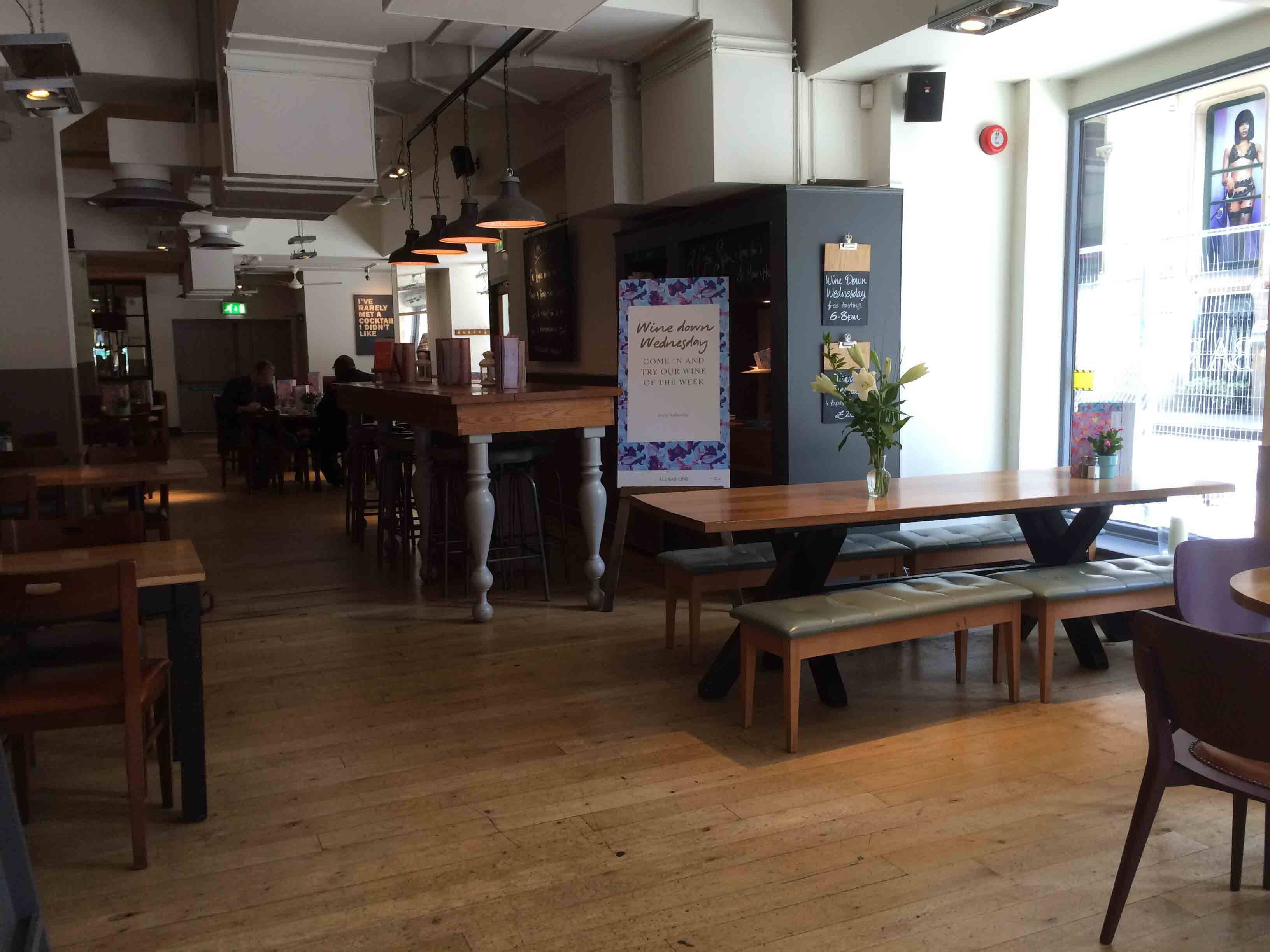 Menu of All Bar One, King Street, Shopping District, Manchester