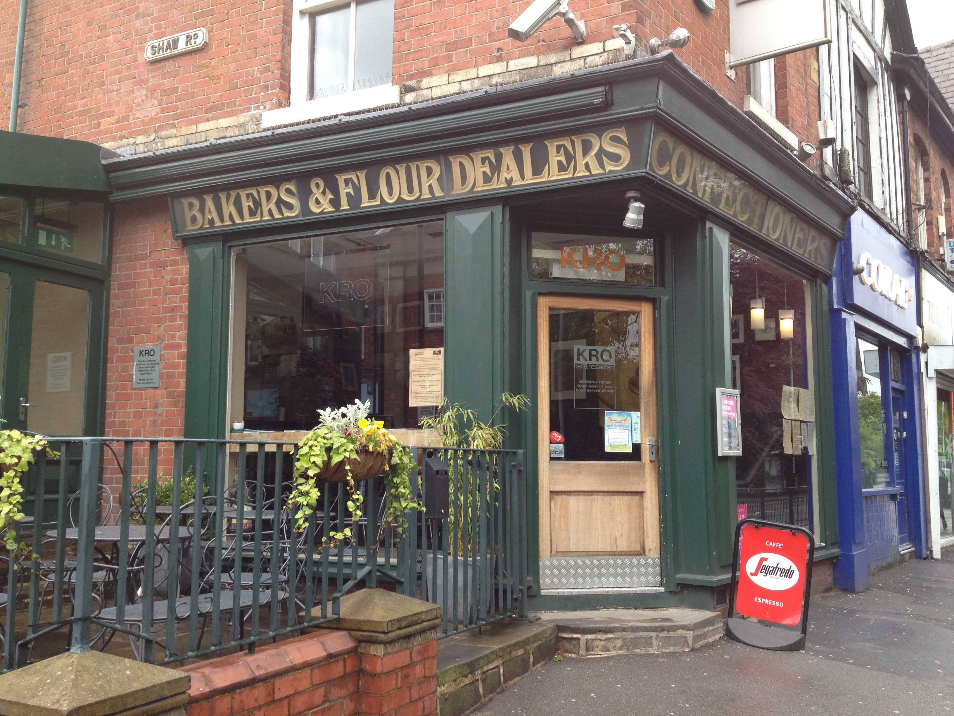 Menu of KRO, Heaton Moor, Manchester