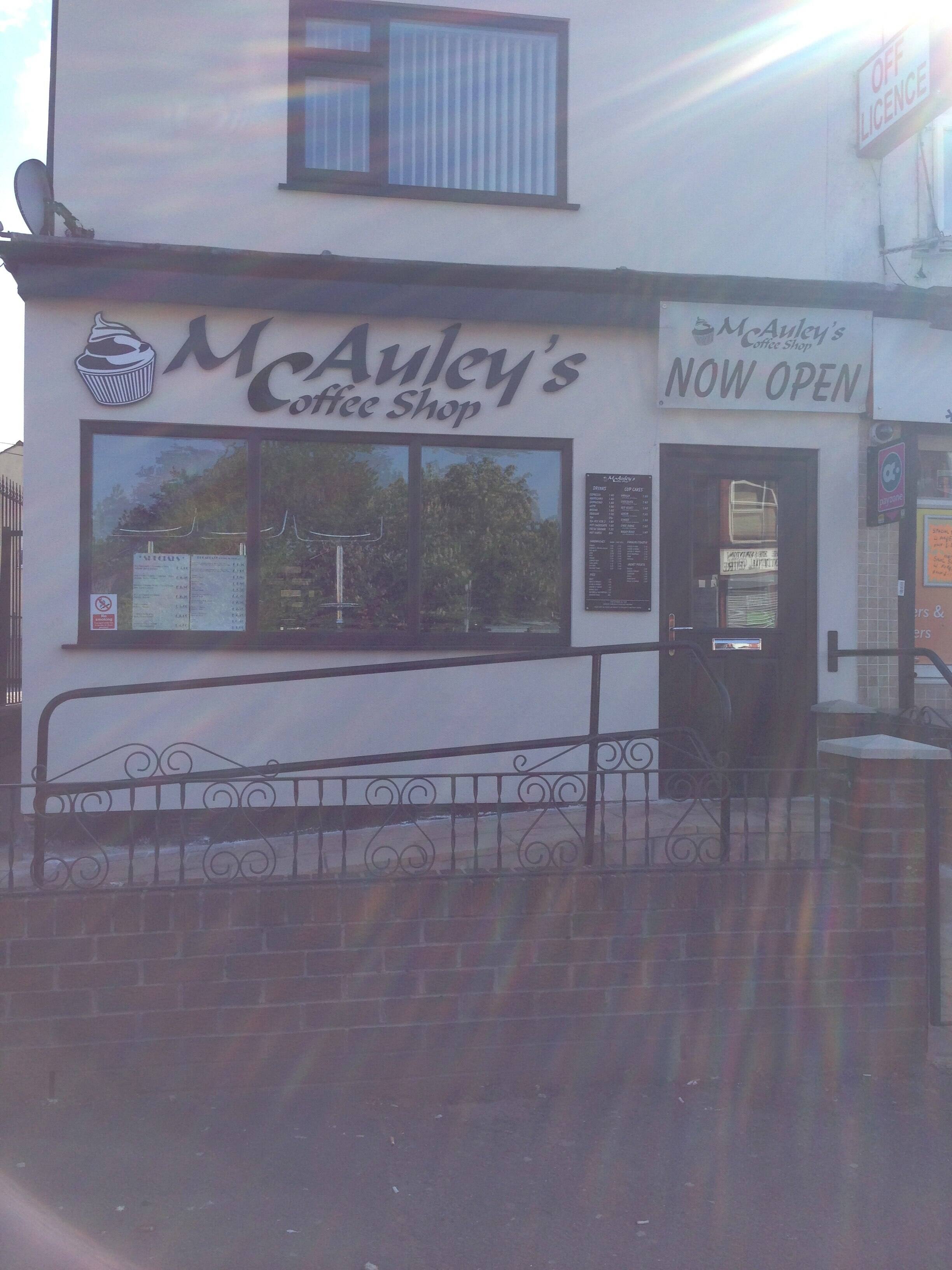 Menu of McAuley's Coffee Shop, Swinton, Manchester